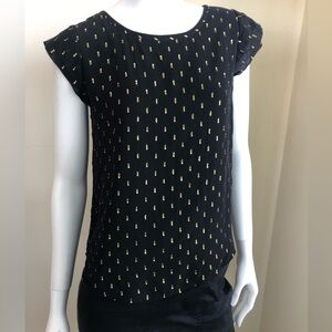 Joie Silk Top Rancher N Caviar w/ Gold Size XXS